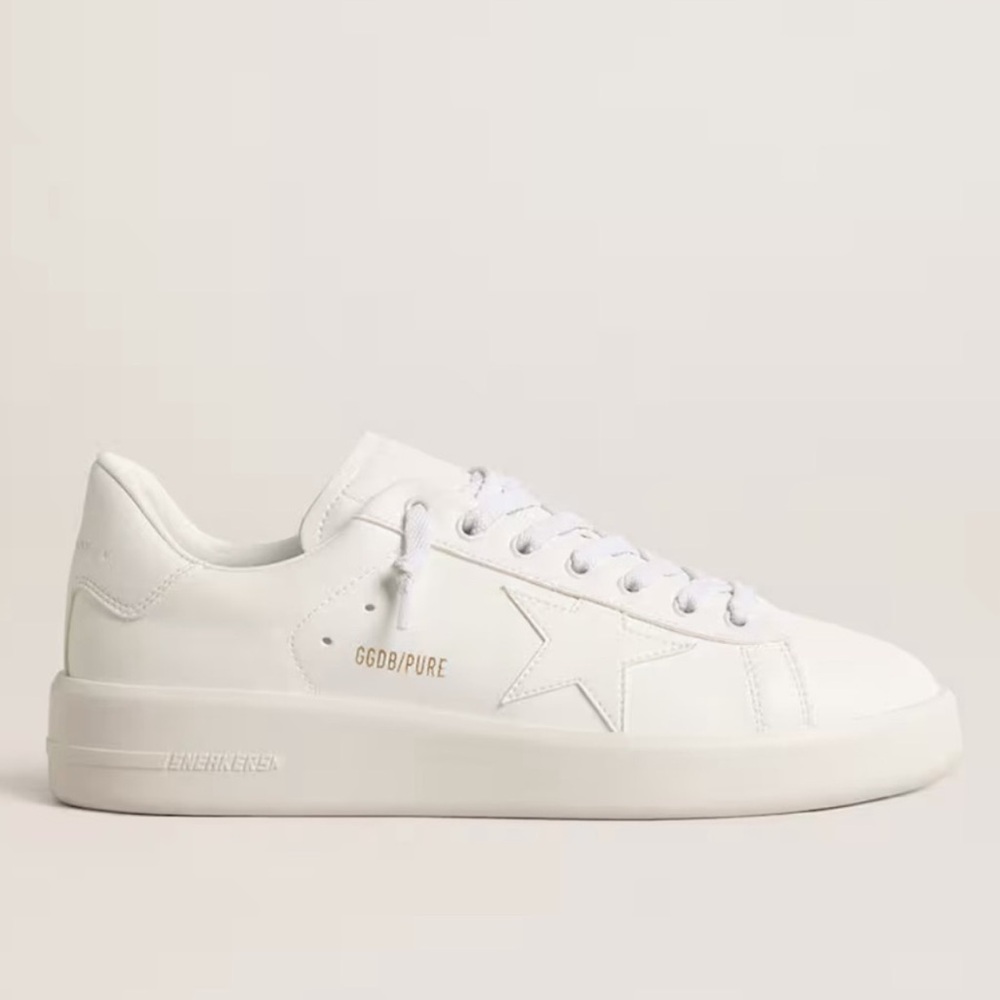 GOLDEN GOOSE Unisex Pure Star Leather Sneakers Optic White sz. 38